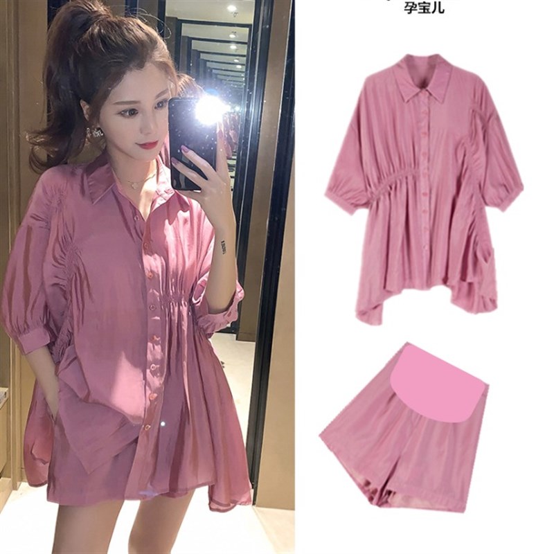 高级感孕妇夏装套装时尚s款夏季上衣女洋气夏天裙子潮妈春装连衣