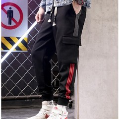 190男装加长版115cm工装裤男裤瘦高个子加绒加厚秋W冬季运动裤超