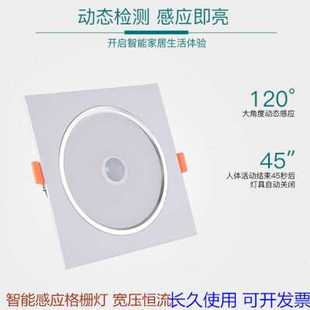 網(wǎng)格吊頂天花嵌入式 雙 1515tled方形筒燈 廠銷新人體c感應(yīng)格柵燈