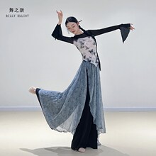 夏天古典舞练功服l阔腿网纱中国舞服装演出服套装纱衣仙气舞蹈上