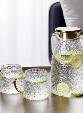 德国Simens冷水壶玻璃耐高温家用大容量凉水杯泡茶壶套装耐热扎壶