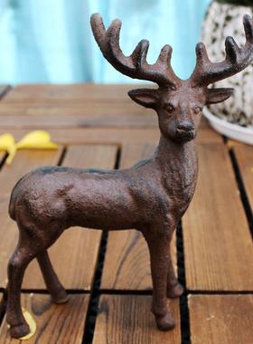美欧式家居创意工艺礼物实用送乔迁礼品铸铁鹿酒柜装饰品铁艺摆件