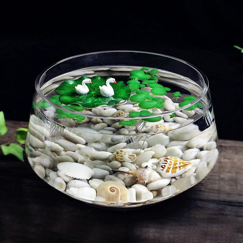 美人鱼加厚金鱼缸玻璃缸招财锦鲤缸养碗莲缸荷花缸大号乌龟缸家用