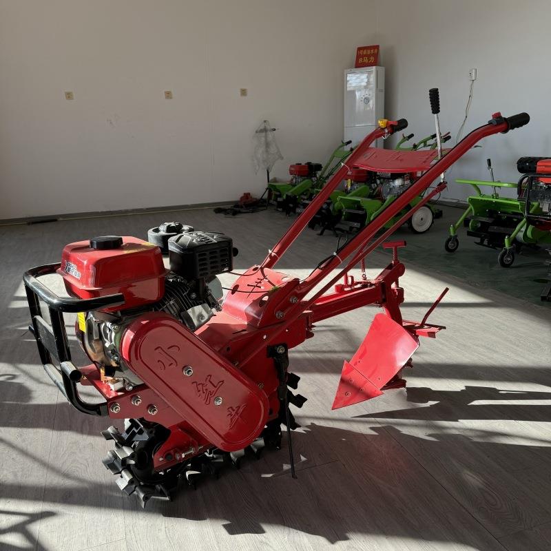 大棚果园旋耕开沟机汽油手推式犁地微耕机家用170型汽油微耕机
