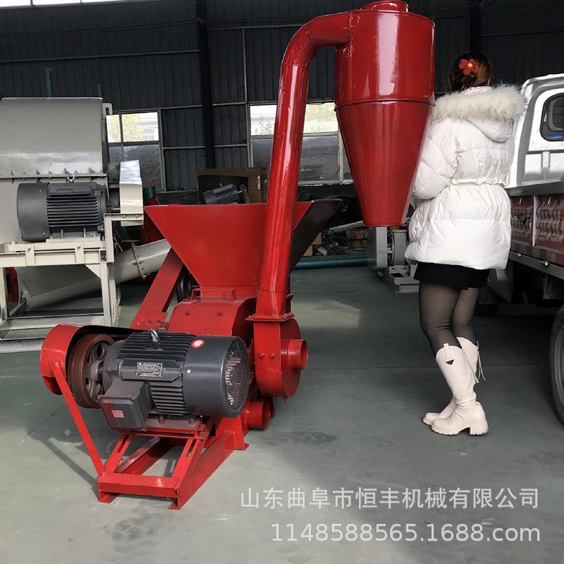 养殖饲料大料口花生秧除膜粉碎机秸秆地瓜秧草料粉碎机