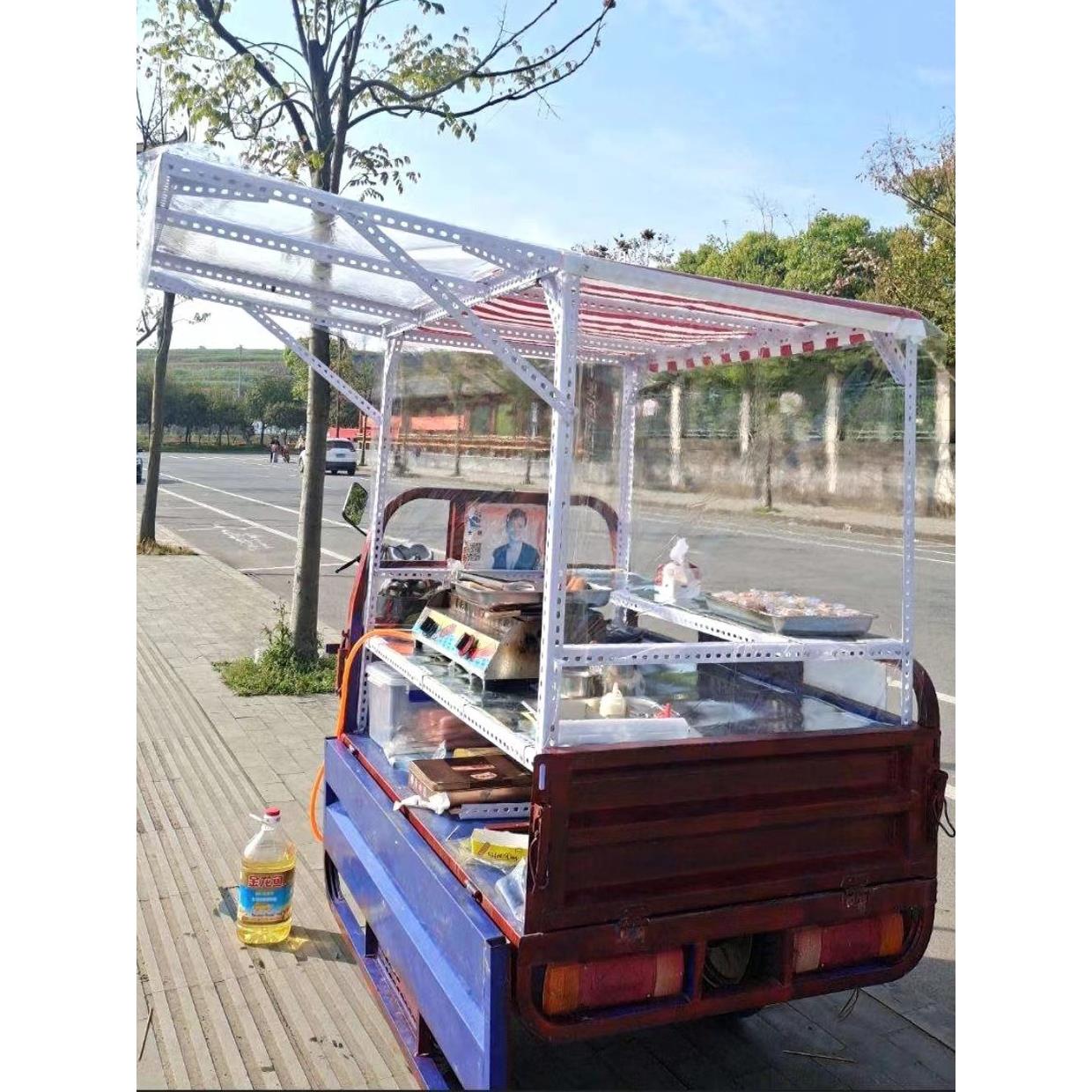 三轮车小吃车摆摊架子网红摆地摊烧烤架凉面夜市各种煎饼卤菜组装
