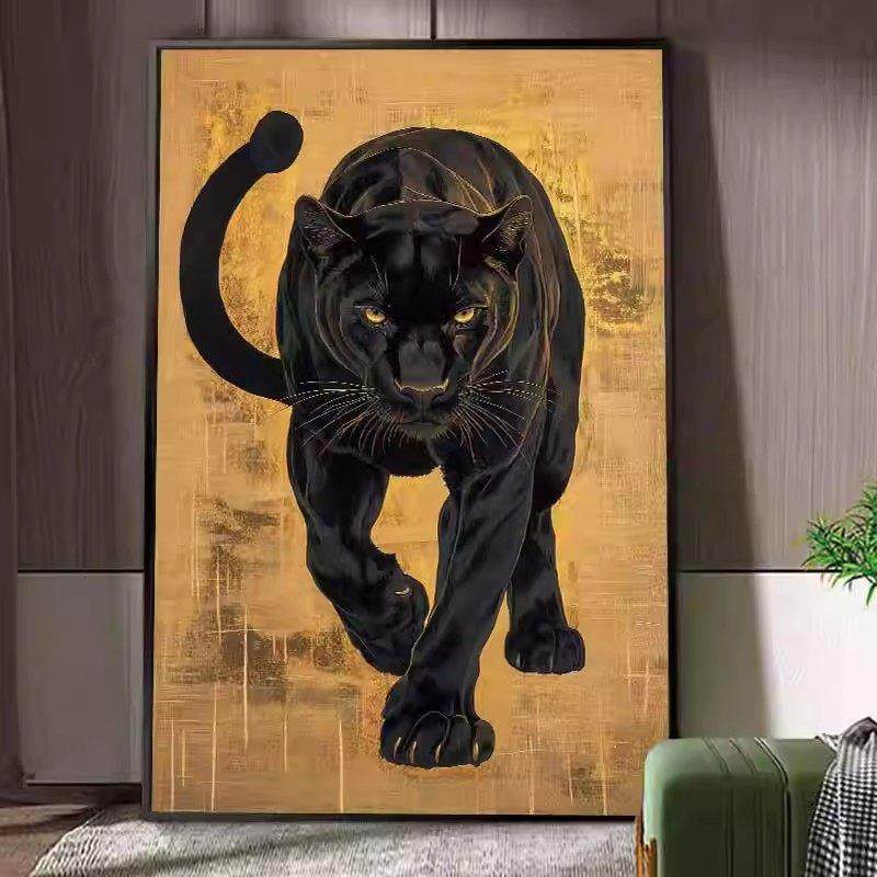 现代轻奢客厅装饰画金钱豹子墙画黑白暴富玄关挂画花豹餐厅壁画,家居饰品,现代装饰画,淘宝优惠券,粉丝福利购,淘宝优惠卷