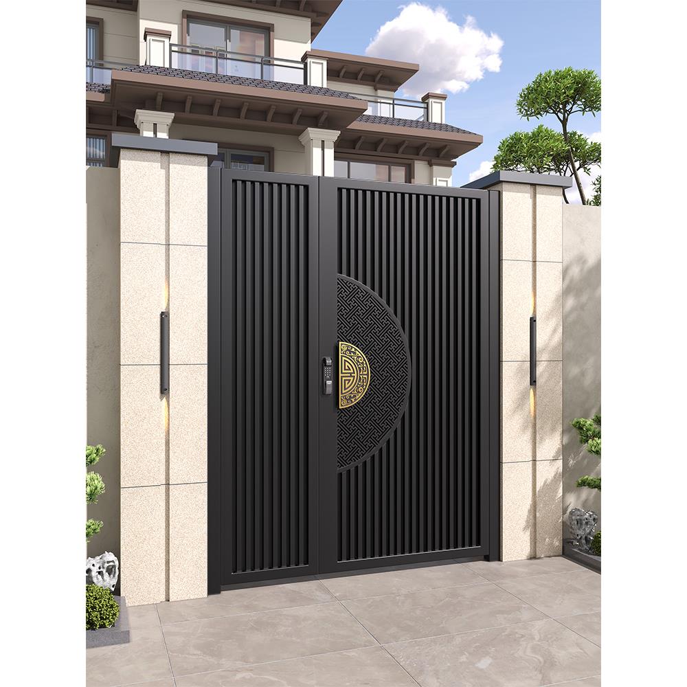 铝合金庭院大门别墅单双开子母门户外花园门铝艺乡村别墅大门定制