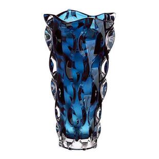 彩色捷克加厚水晶玻璃花瓶欧式水养丰富的竹玫瑰百合家居饰品