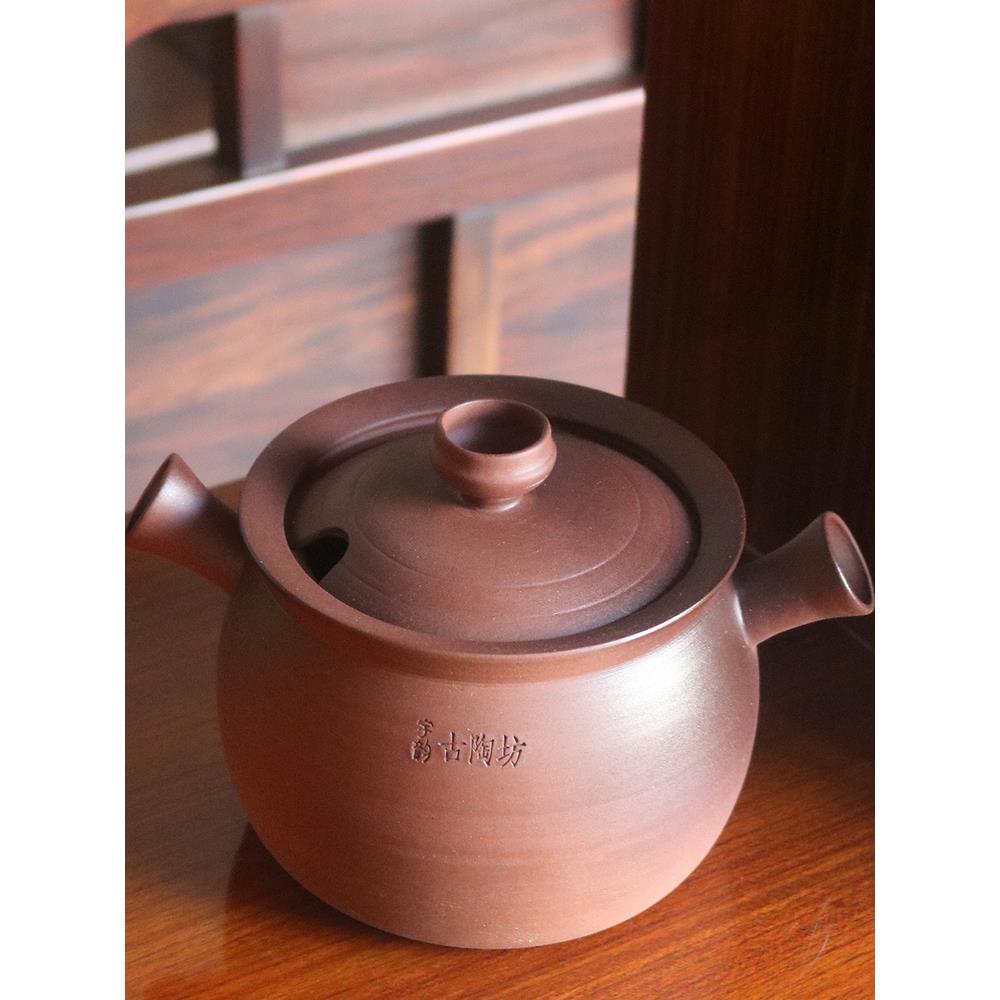围炉古法煮茶壶陶瓷带盖煮茶器煮白茶罐柴烧粗陶炭炉熬粥炖汤砂锅