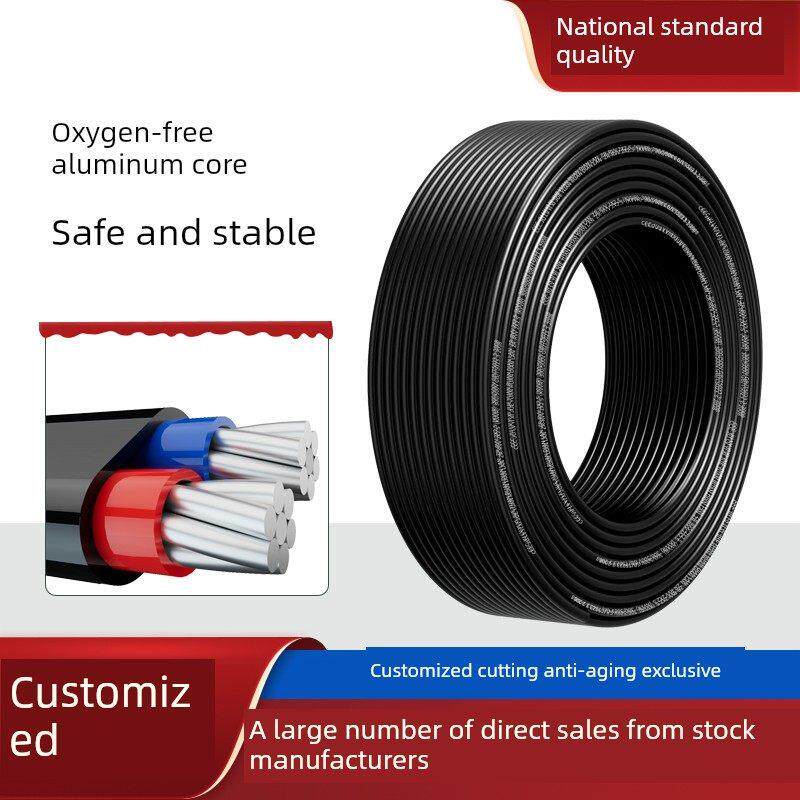 国家标准双芯电缆铝芯户外防晒2.5 4 6 10 16 25平方米双芯线铝芯