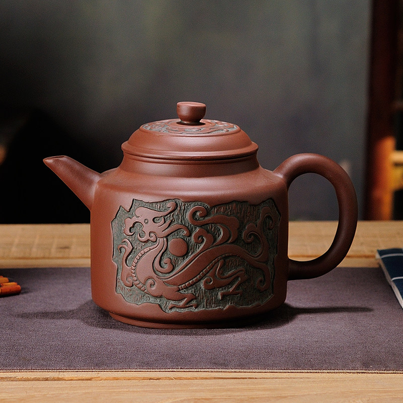 紫砂茶壶大号大容量手工宜兴泡茶单壶功夫杯子茶具套组家用1100ML
