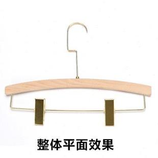 挂长裤 实木裤 架弧形家用衣橱裤 夹子防滑无痕木质裤 衣架子 子衣架裤