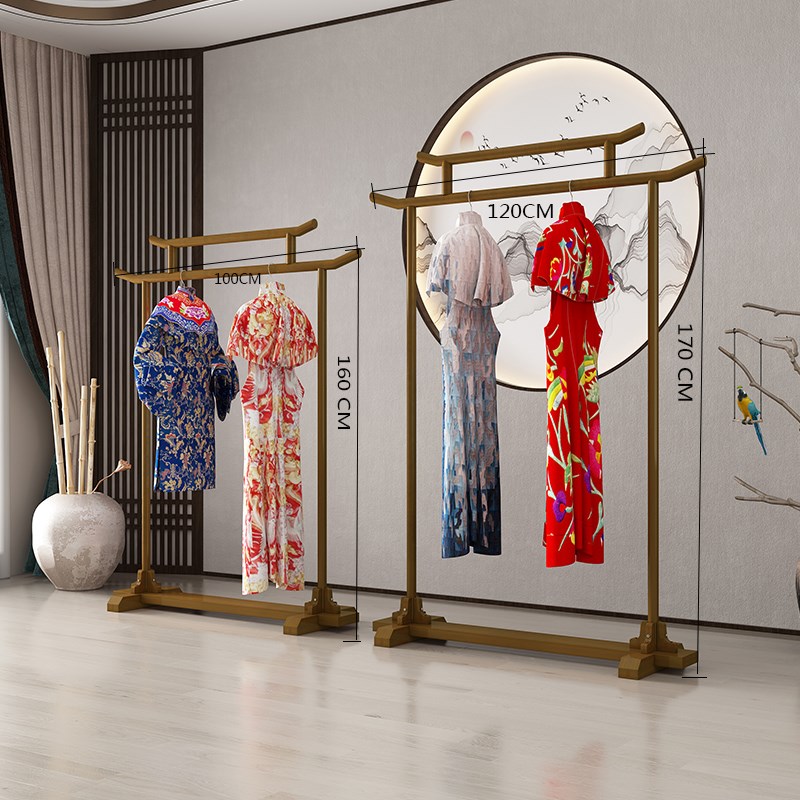 中式衣架落地实木旗袍架秀禾架子国风服装展示架仿古新中式挂衣架