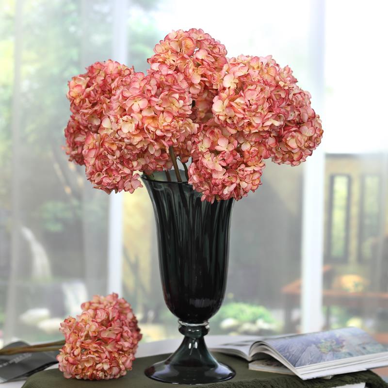 仿干花绣球花仿真花高档塑料花客厅装饰花艺摆件塑料花假花绢花