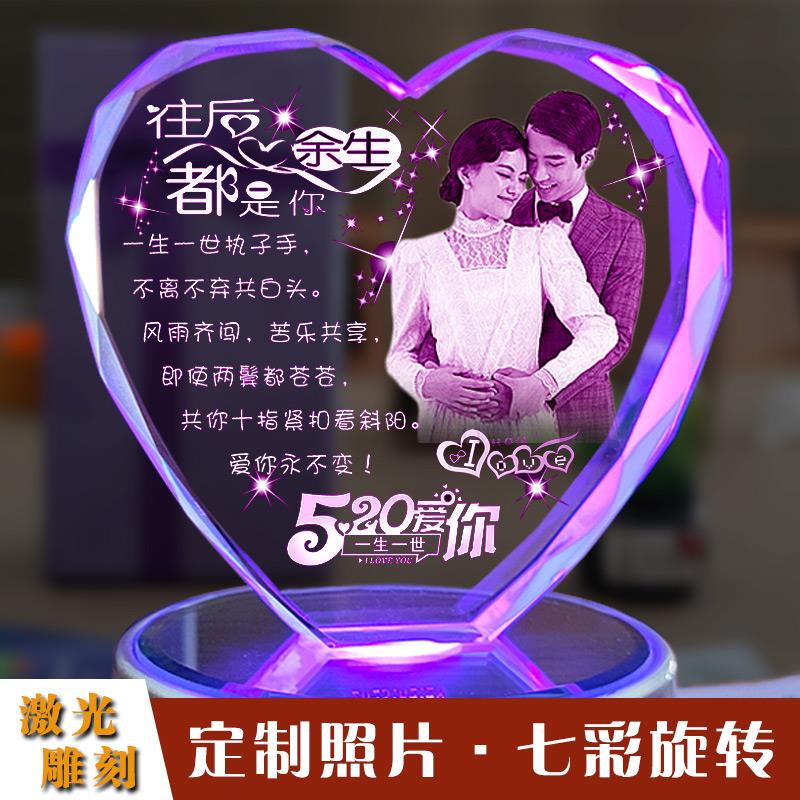 音乐盒八音盒生日礼物女生送老婆闺蜜旋转水晶球照片定制创意浪漫