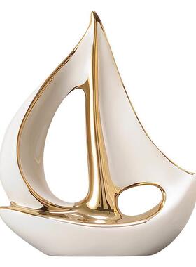 一帆风顺帆船酒柜摆件套装轻奢风高档家居客厅电视柜办公室装饰品