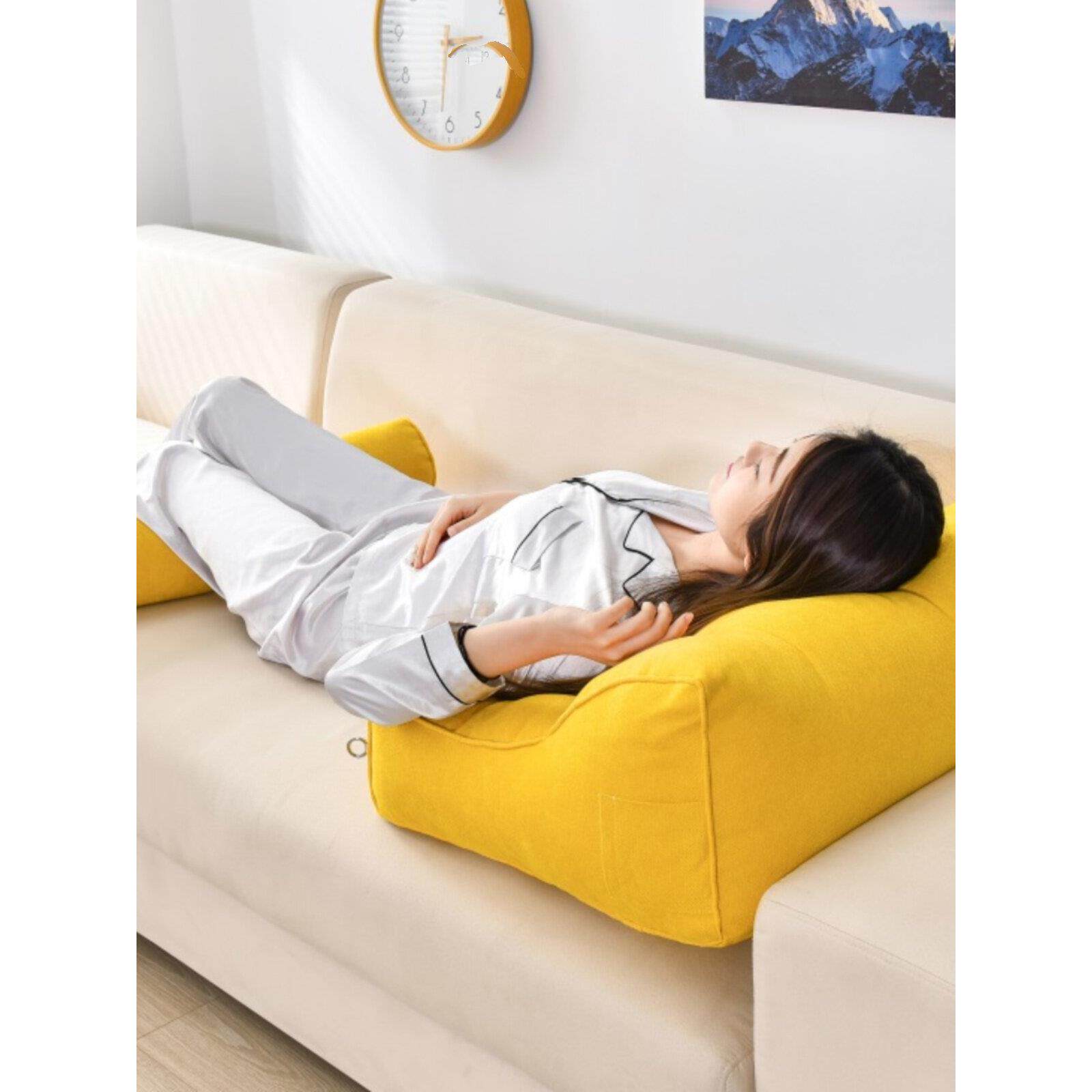 三角靠垫沙发枕头卧室凸窗腰枕床边大靠背床颈枕可拆卸和清洗