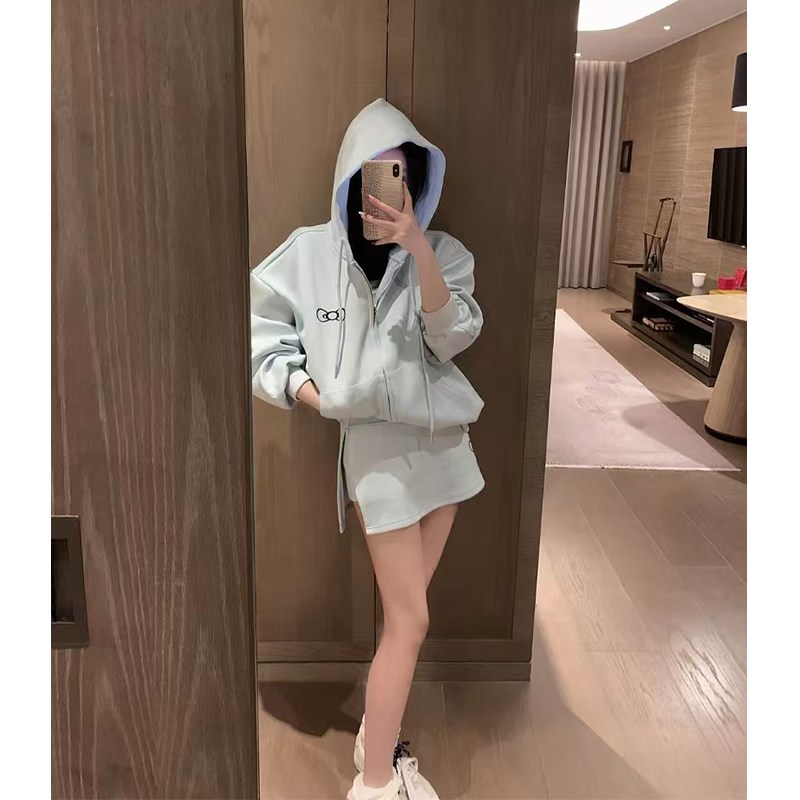 春装2025超火套装气质r小个子休闲运动卫衣时尚裙裤一整套ootd穿