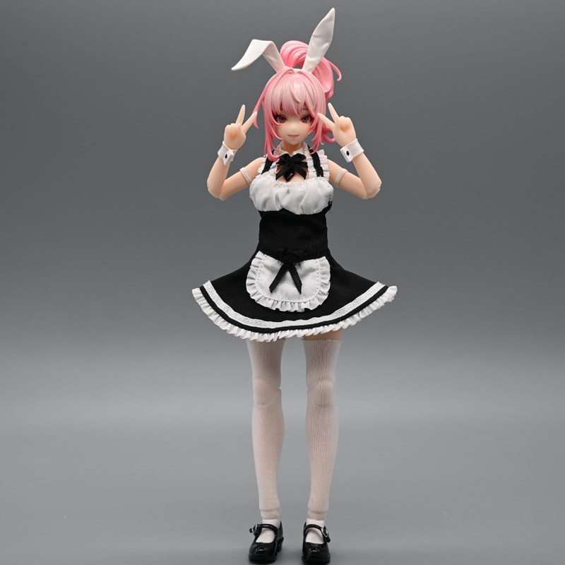 1/12机娘蜗之壳兔女郎衣服配件6寸可动人偶素体女仆装连衣裙服饰