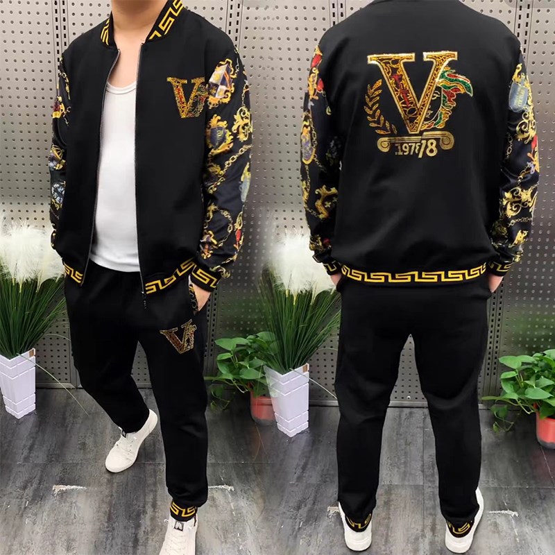 春冬潮牌套装男士高档欧货重工帅气卫衣高级感潮流时尚休闲两件套