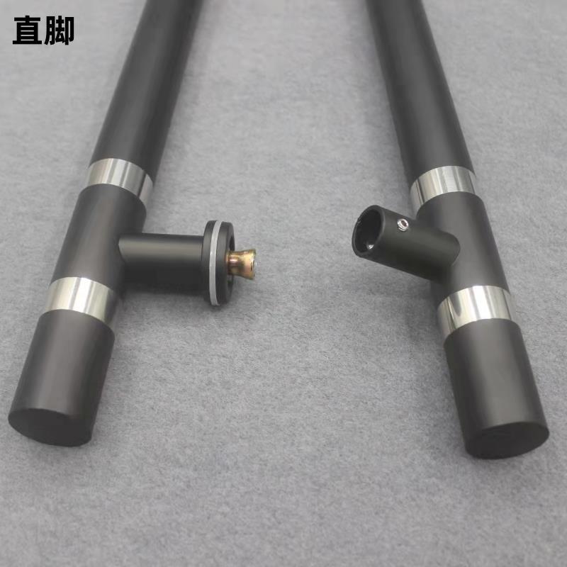 加厚玻璃有框门拉手双亮环推拉门拉手烤漆防盗门不锈钢亚黑色把手