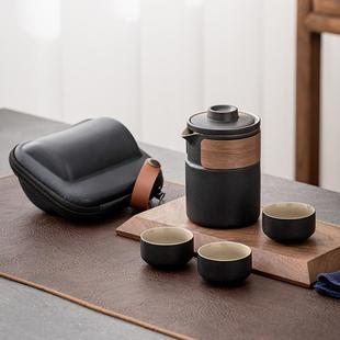 户离旅行迷人陶茶具包茶水分泡茶杯个 沐器快客杯一壶三杯携外便式