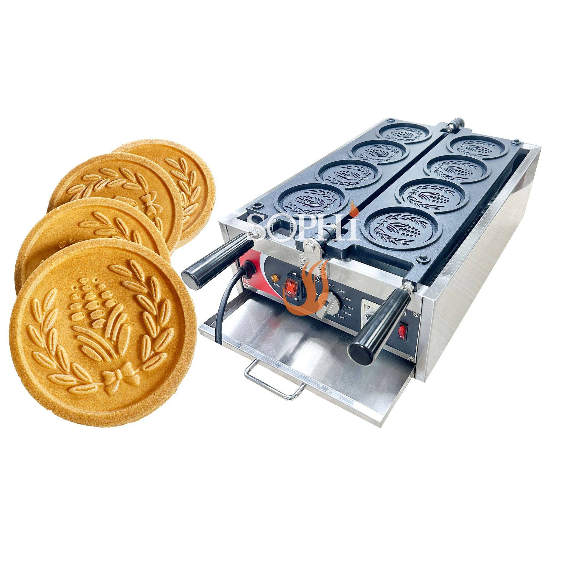 110MM Coins Cake Bakery Machine Corn Shape Commercial Waffle