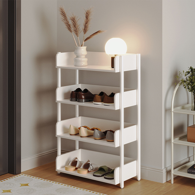奶油风入户门玄关置物架落地家用门口室内收纳架多层架子简易鞋架