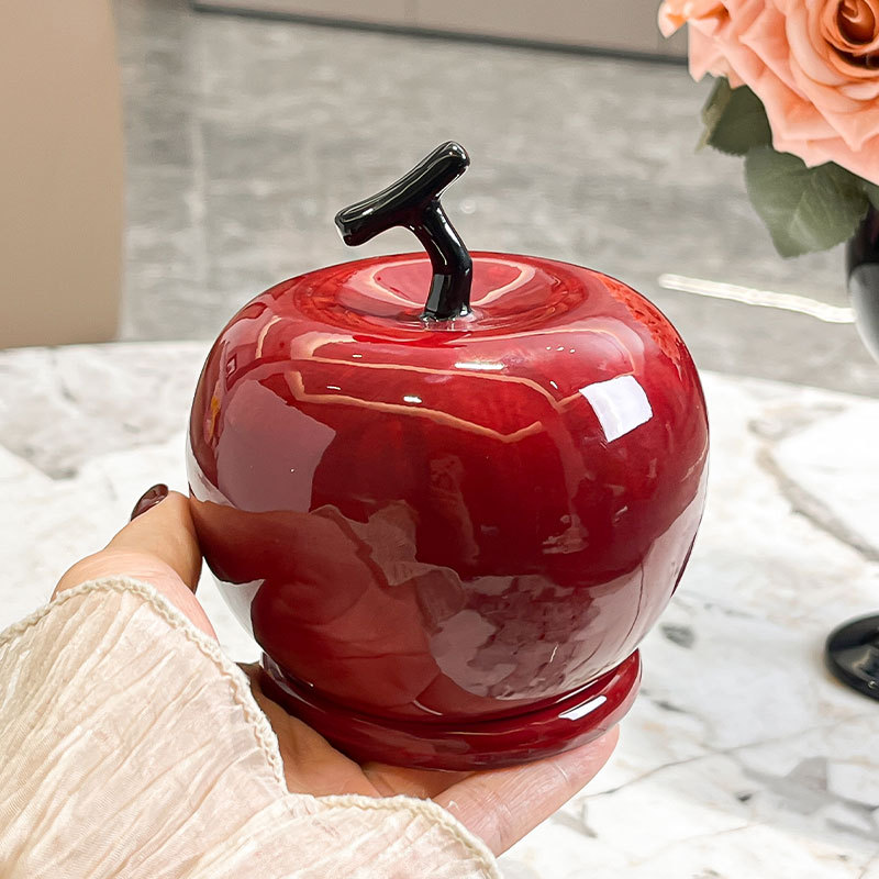 高颜值平平安安苹果陶瓷牙签收纳罐家居客厅餐厅个性创意摆件装饰