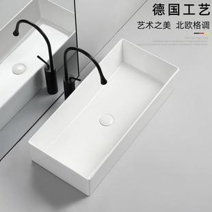 酒店洗漱大小尺寸台上盆洗手盆窄边长方形小尺寸陶瓷洗脸家用阳台