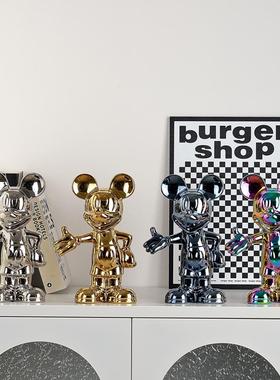 网红轻奢迎宾米奇摆件家居饰品入户玄关客厅酒柜存钱罐装饰品北欧