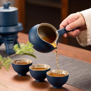 家用懒人石磨泡茶神器办公室会客现代简易自动冲茶器 陶瓷茶具套装