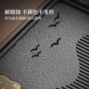 实木茶盘家用客厅高档小型茶台茶具茶托盘办公室用仿乌金石干泡台