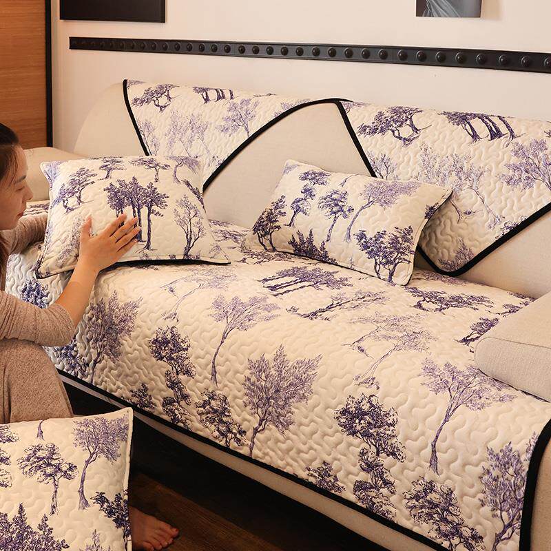 北欧素色棉绒沙发垫四季通用防滑坐垫套可机洗加厚沙发盖布罩定制