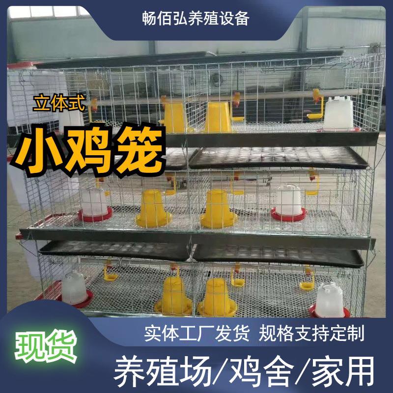 蛋鸡小鸡笼四层立体式左右拉门加密大号镀锌丝带水箱鸡舍养殖笼