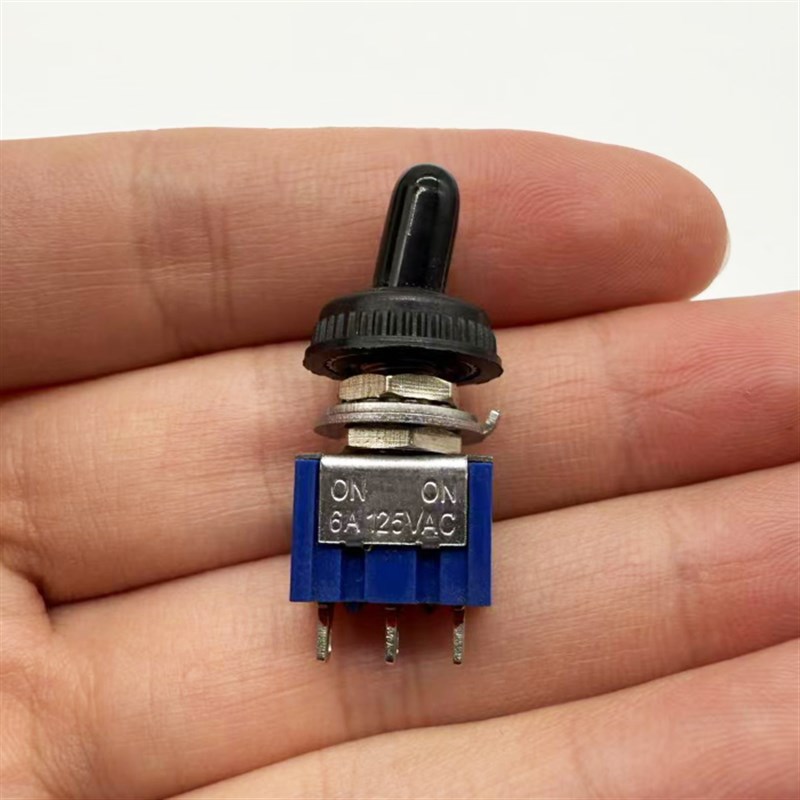 打窝船开关c6A 125v防水电源摇臂摇头拨动3脚钮子开关带线30厘米
