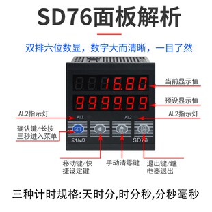 毫秒级智能计时器工业累时器电子数显220VR继电器输出定时器