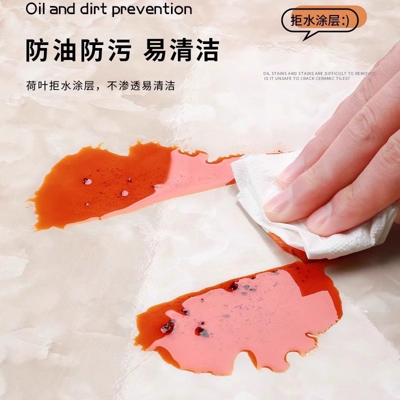 厨房防油贴纸防水自粘耐高温灶台台面瓷砖翻新2O024新款大理石贴