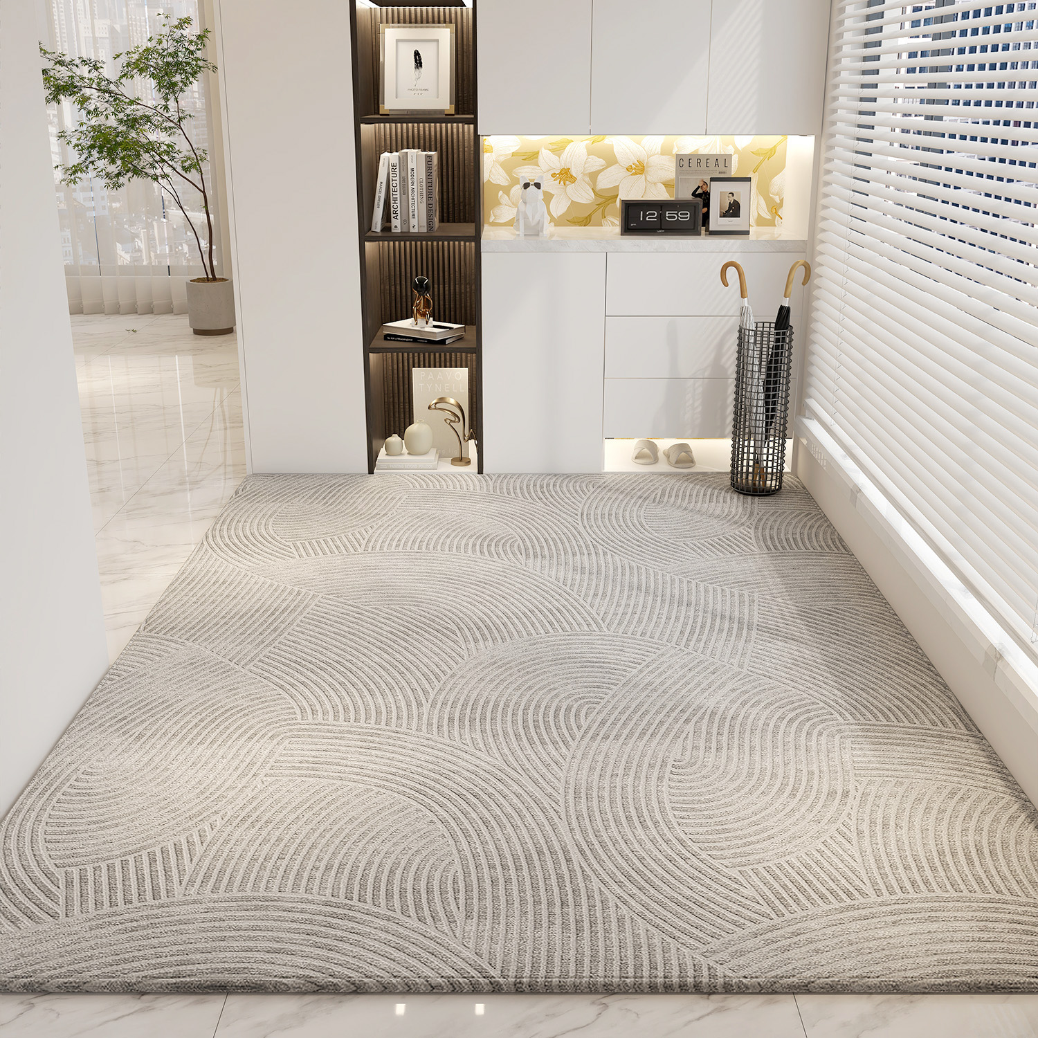 高端入户门地垫2024新款家用客厅地毯卧室M床边脚垫防滑大门口垫