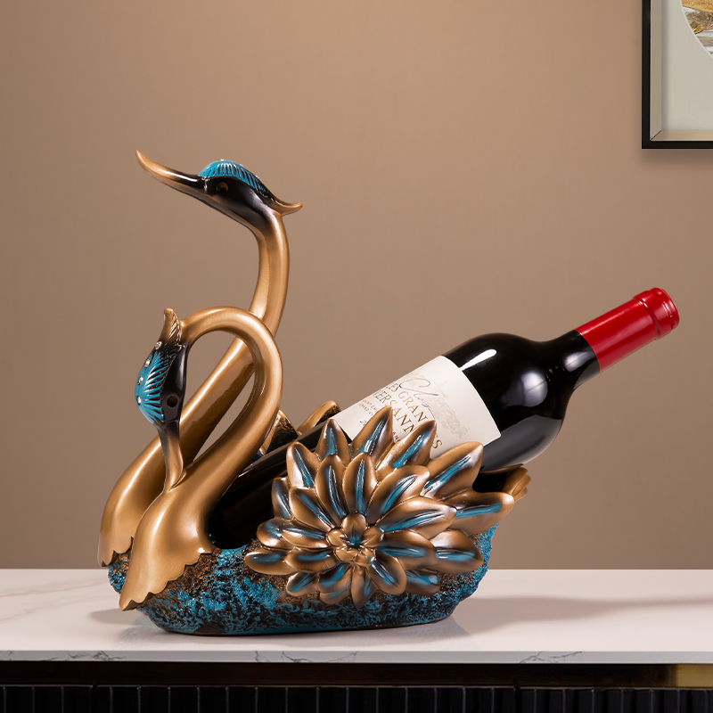 天鹅红酒架酒柜装饰n品摆件轻奢高档客厅电视柜餐边柜乔迁新居礼