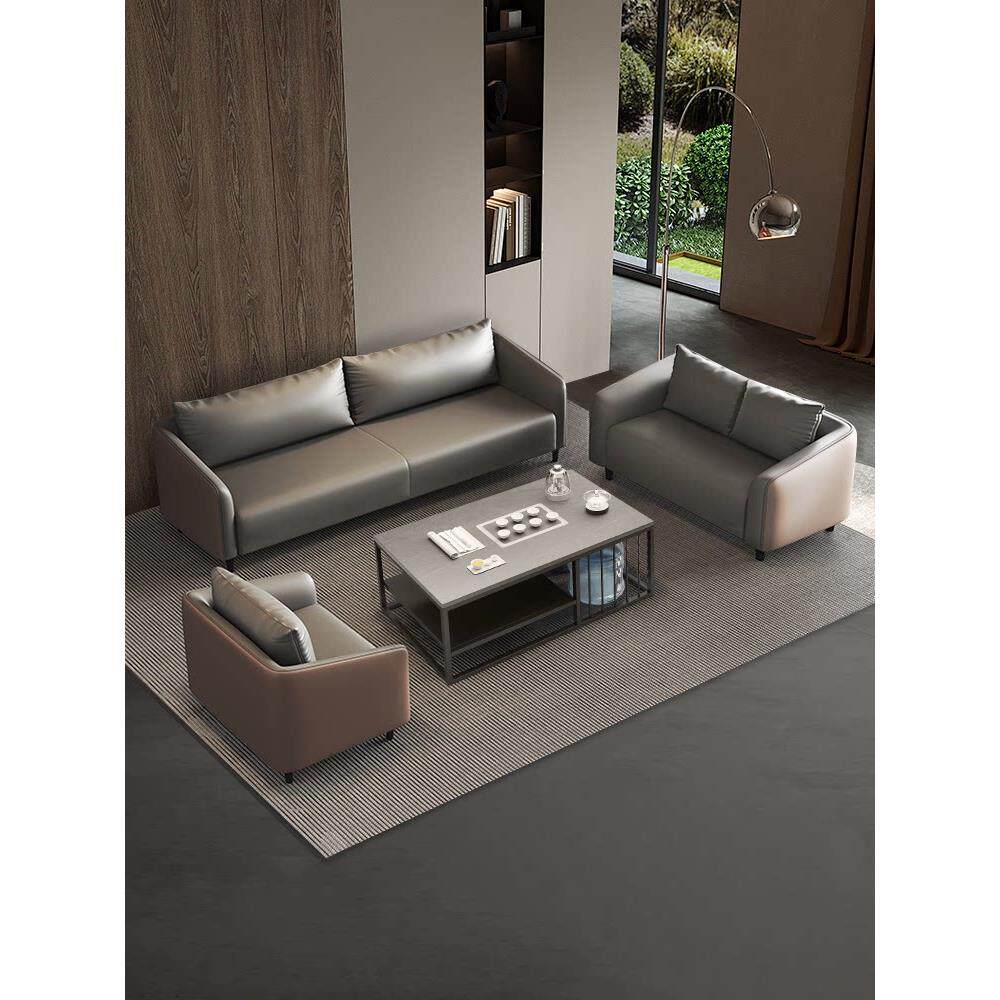 办公沙发纳帕简约现代商务接待沙发经理办公休闲茶几组合