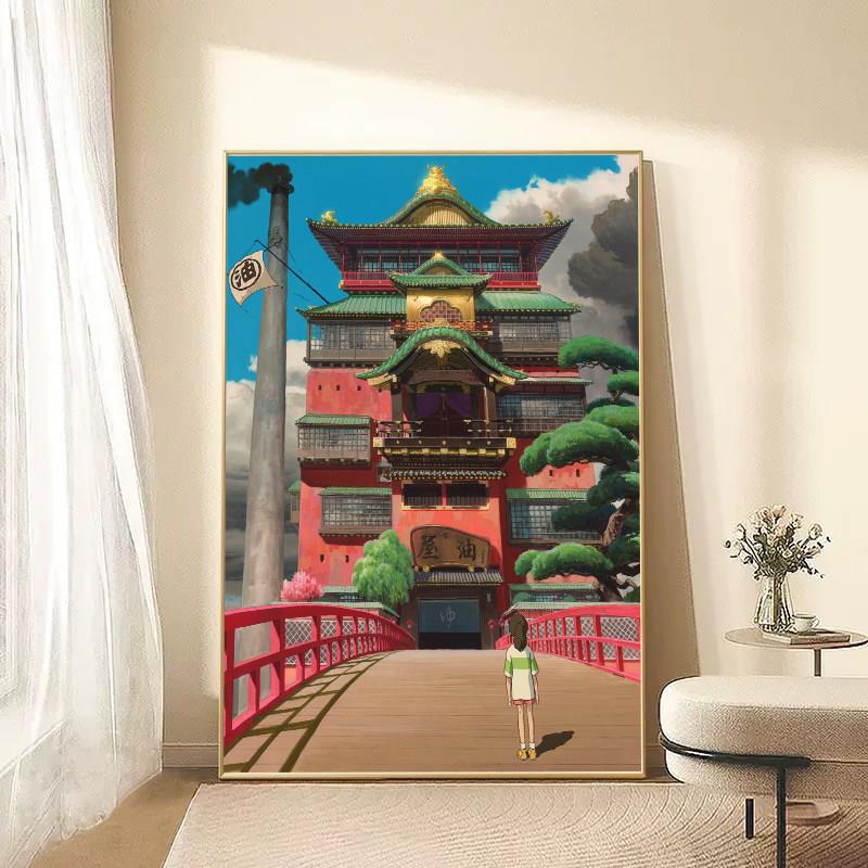 千与千寻挂画宫崎骏动画电影海报挂画周边二次元儿童房装饰画壁画