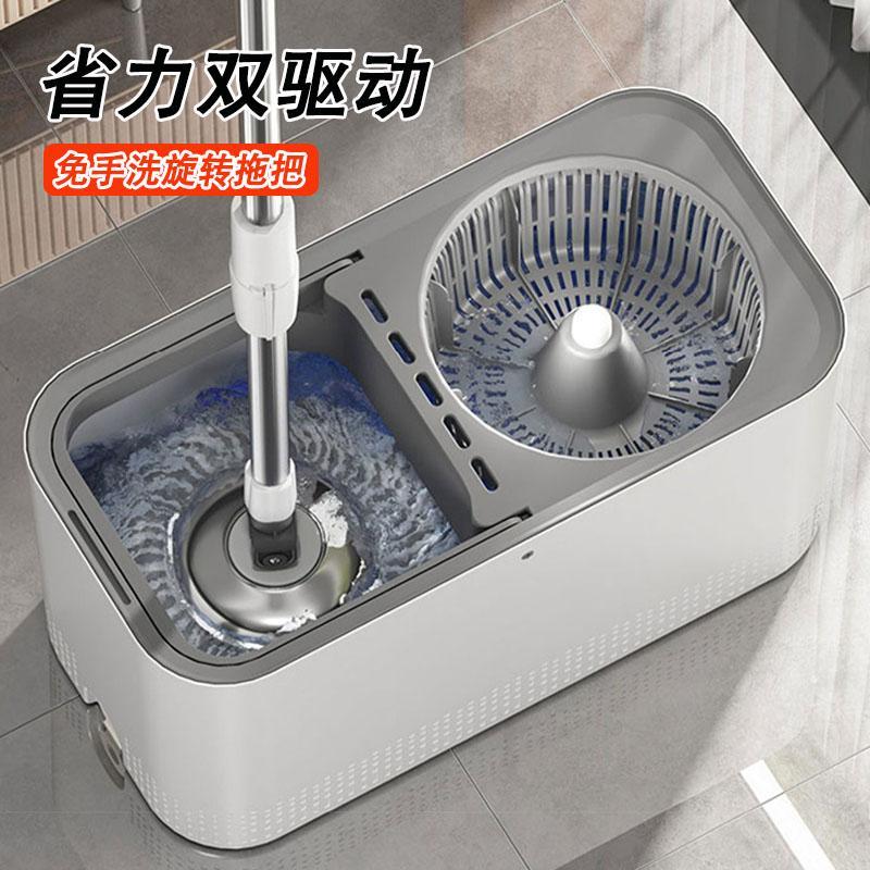 雅贝洛2025新款旋转拖把家用自动拖把桶懒人免手洗一拖净拖地墩布