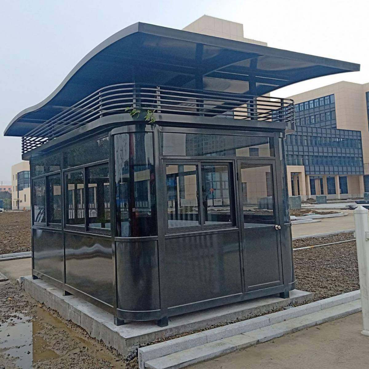 岗亭保安亭成品型钢艺术铝合金不锈钢隔热岗亭厂家圆弧保温现货送