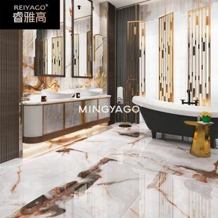 客厅大理石地砖卫生间墙砖金兰玉 别墅轻奢大板瓷砖750x1500新中式