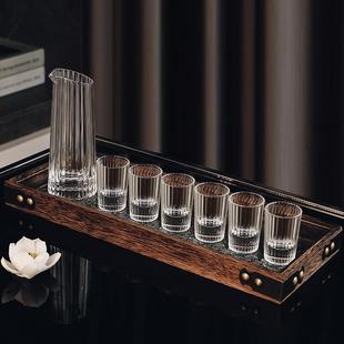 水晶玻璃杯分酒器家用小号酒杯高档中式 白酒杯套装 高颜值酒具创意