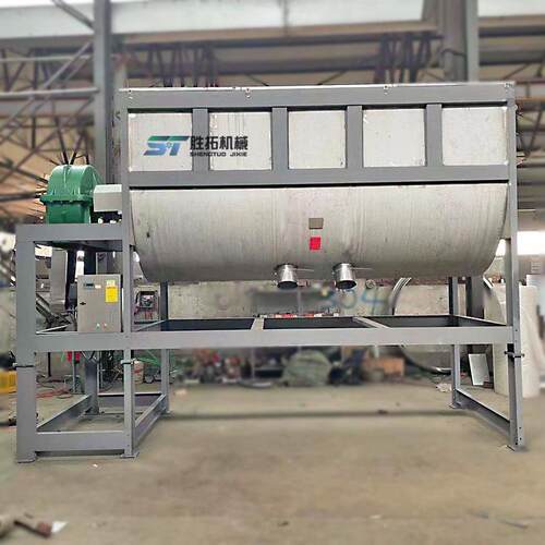 干粉卧混式搅拌机1吨粉体颗粒饲料机ST202202混料料机拌不锈钢双