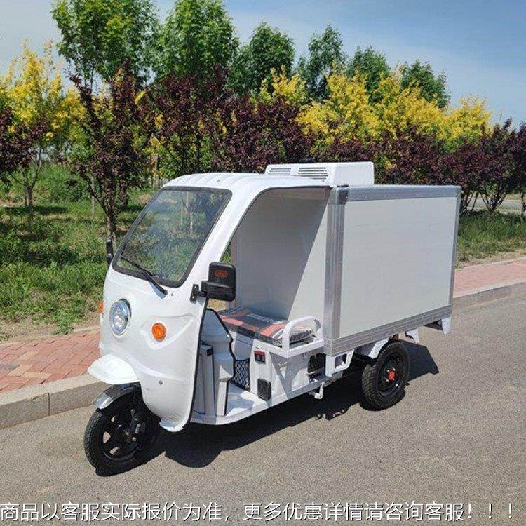 箱式冷藏385电动送三轮车保鲜车微型三冷链运输餐保温冷冻轮车