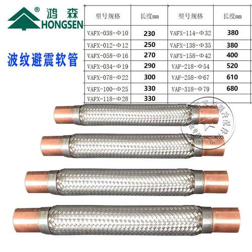 鸿森VAFX波纹避震管中央空调冷水冷机减震管螺杆压缩机制冷抗震管